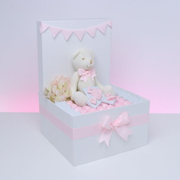 Baby girl teddy decorated chocolate extra large hamper
