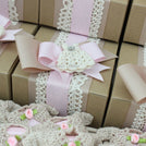 Set of 20 Baby crochet dress decorated chocolate kraft box