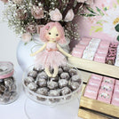 Bunny floral chocolate baby girl wood stand for rent