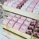 Bunny floral chocolate baby girl wood stand for rent