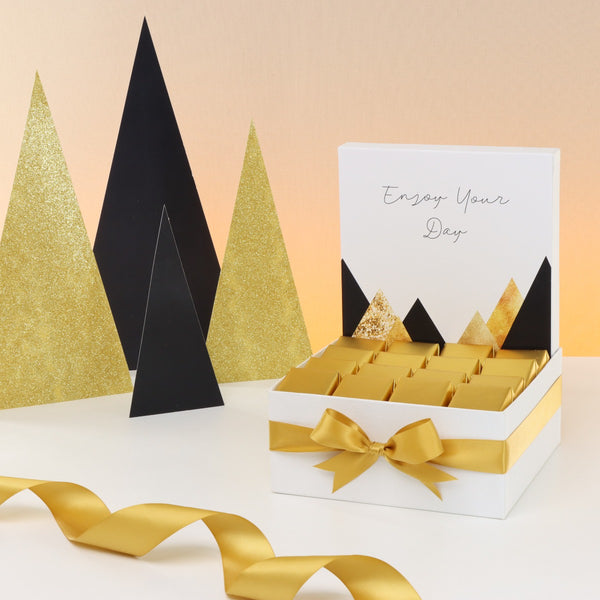 Enjoy your day geometric designed premium chocolate medium hamper