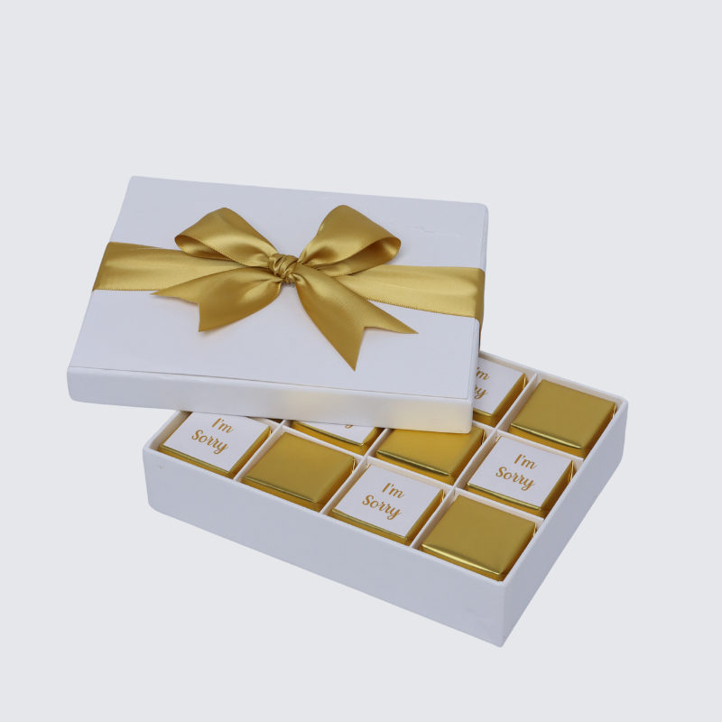 "I'm sorry" gold designed 12-piece chocolate hard box