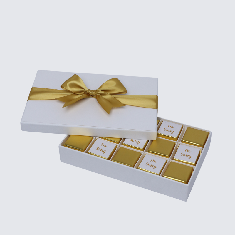 "I'm sorry" gold designed 15-piece chocolate hard box