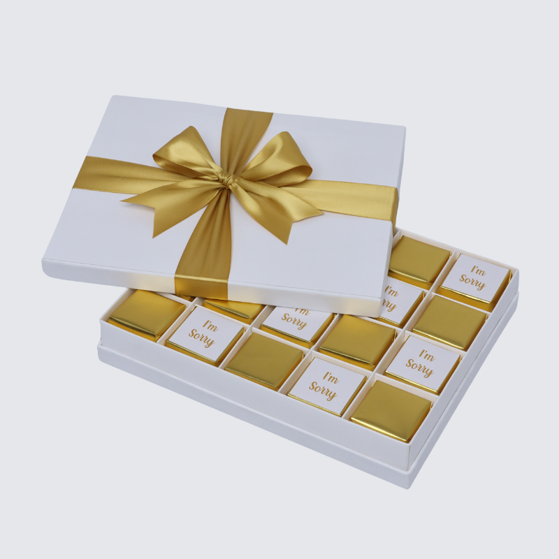 "I'm sorry" gold designed 20-piece chocolate hard box