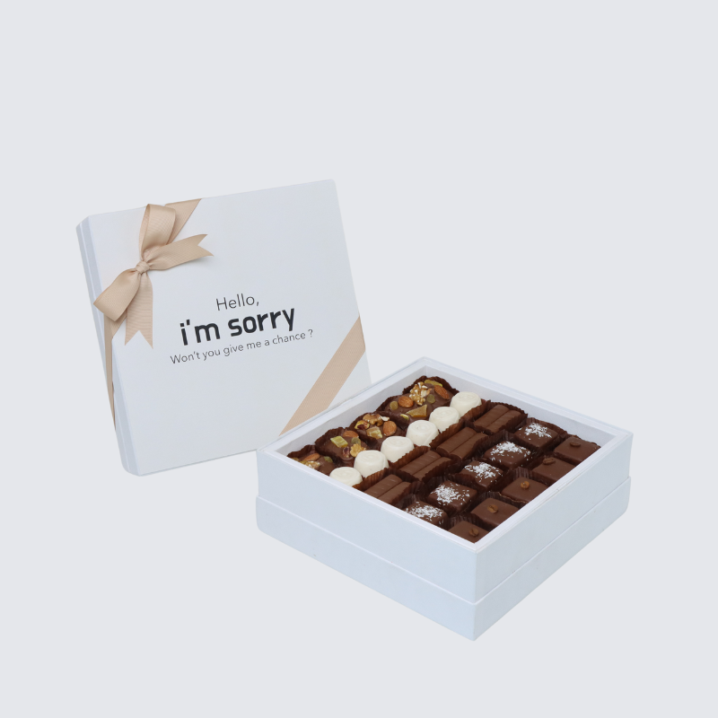 "Hello, i'm sorry" designed premium chocolate hard box