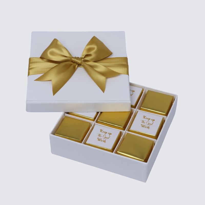 "Keep up the good work" gold designed 9-piece chocolate hard box