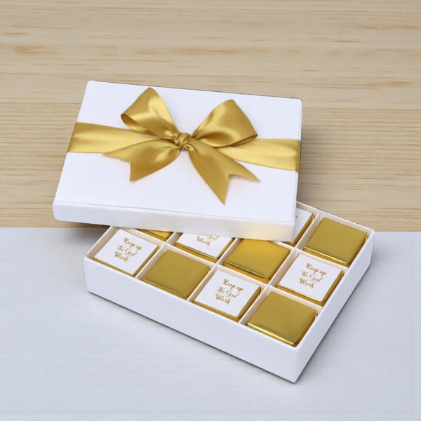 Keep up the good work classic gold designed 12 piece premium chocolate hard box