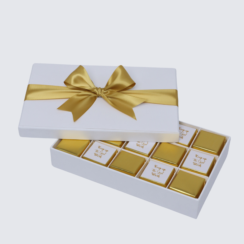 "Keep up the good work" gold designed 15-piece chocolate hard box