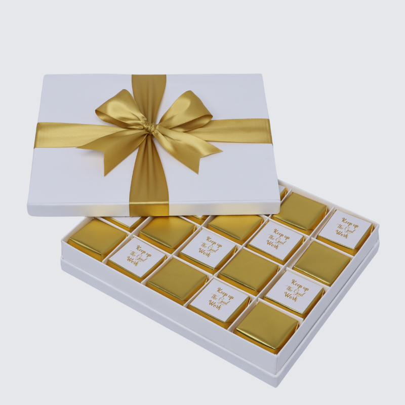 "Keep up the good work" gold designed 20-piece chocolate hard box