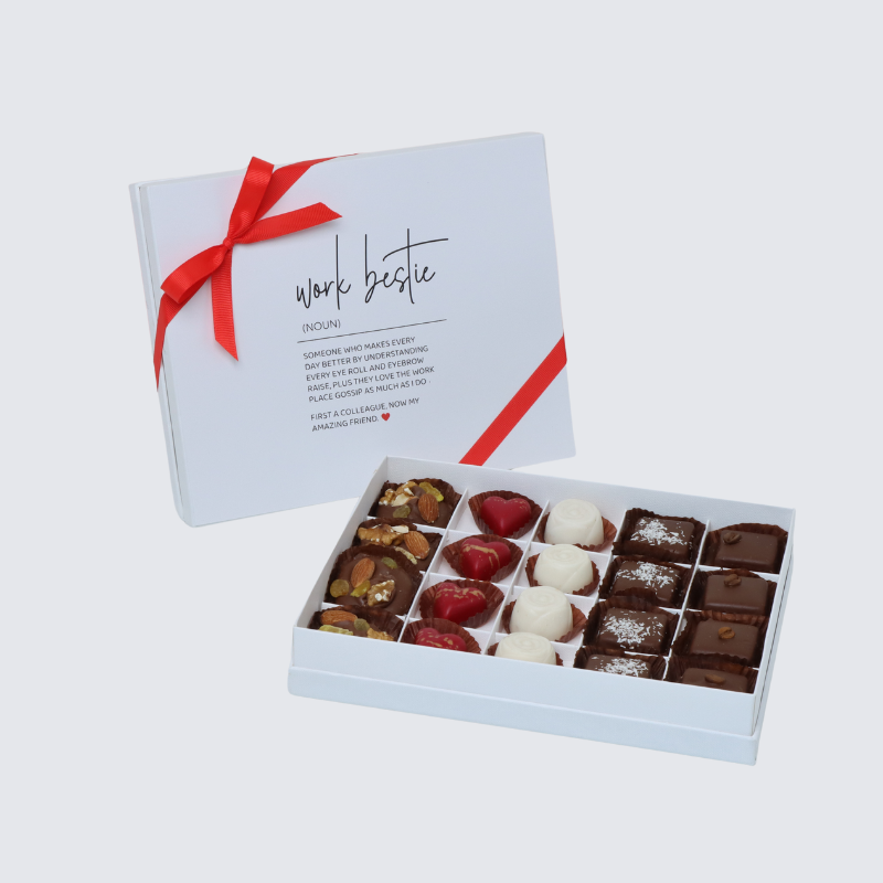 "Work bestie" 20-piece chocolate hard box