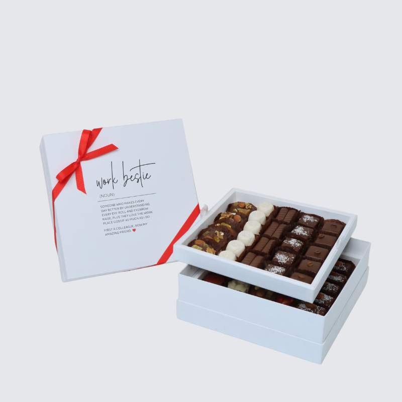 "Work bestie" 2-layer chocolate hard box