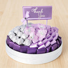 Luxury "thank you" premium chocolate leather round tray