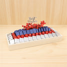 Best wishes orchid decorated chocolate medium leather tray