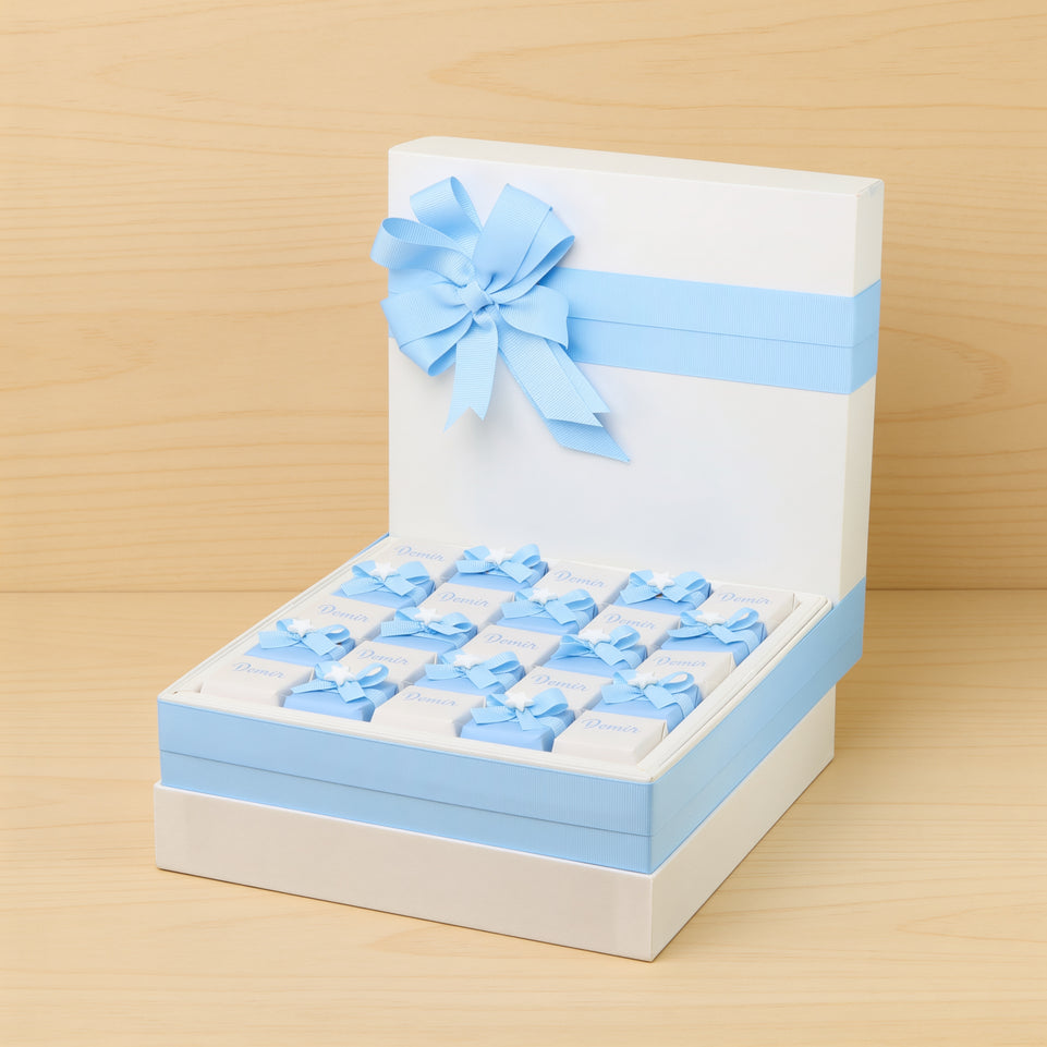 Baby boy personalized acrylic decorated chocolate large hamper
