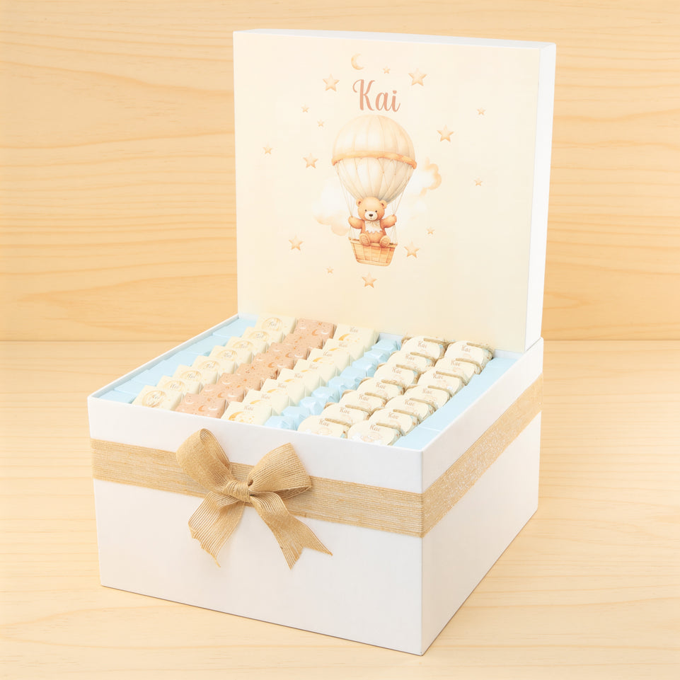 Baby boy air balloon theme chocolate extra large hamper