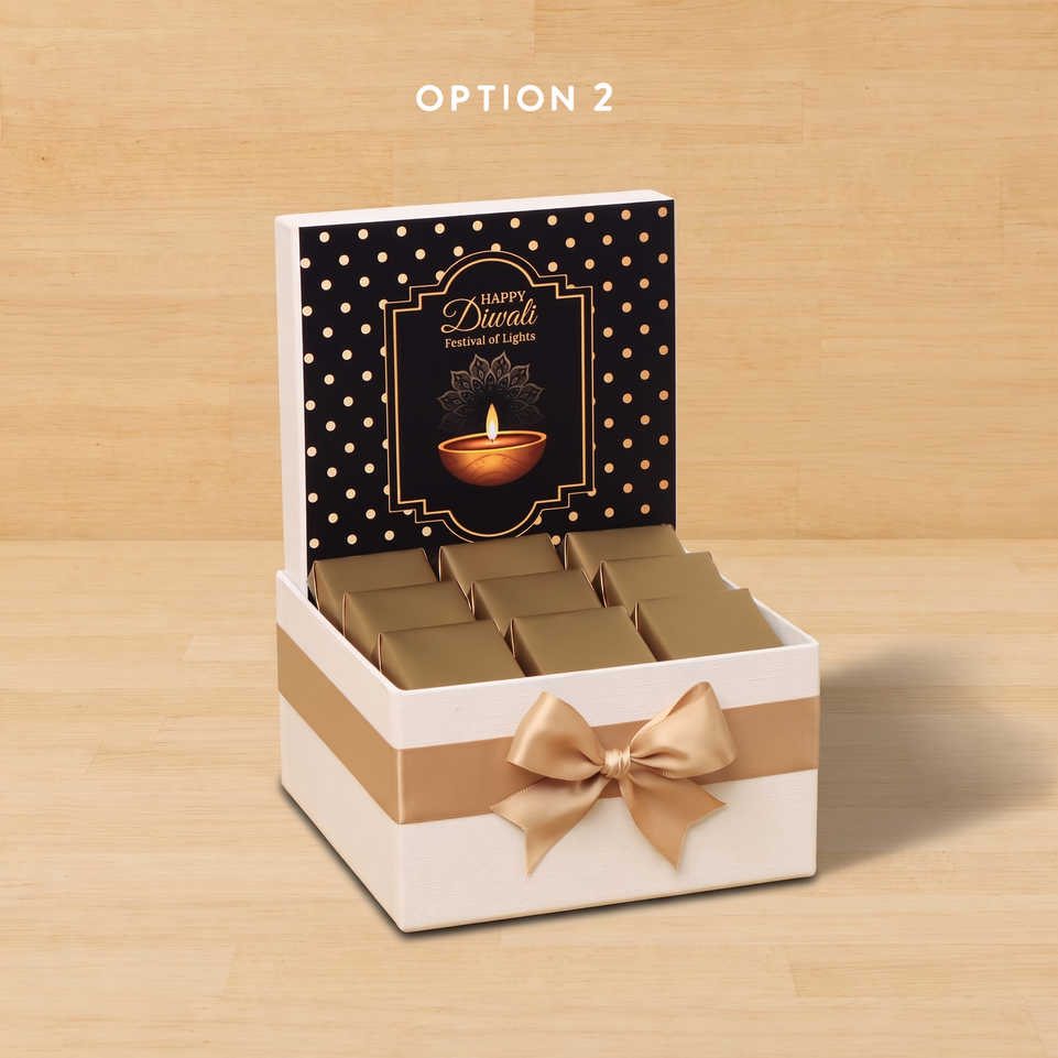 Happy Diwali festival of lights designed premium chocolate small hamper