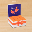 Happy diwali holding hands blue designed premium chocolate medium hamper