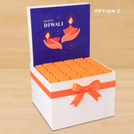 Happy diwali holding hands blue designed premium chocolate large hamper