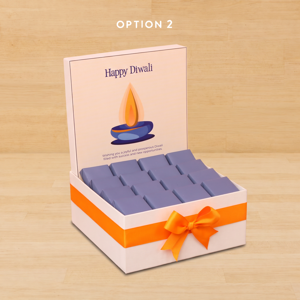 Happy diwali candle blue designed premium chocolate medium hamper