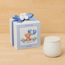Set of 20 boxes baby boy gypsonite jar with crochet boots in hard box giveaway
