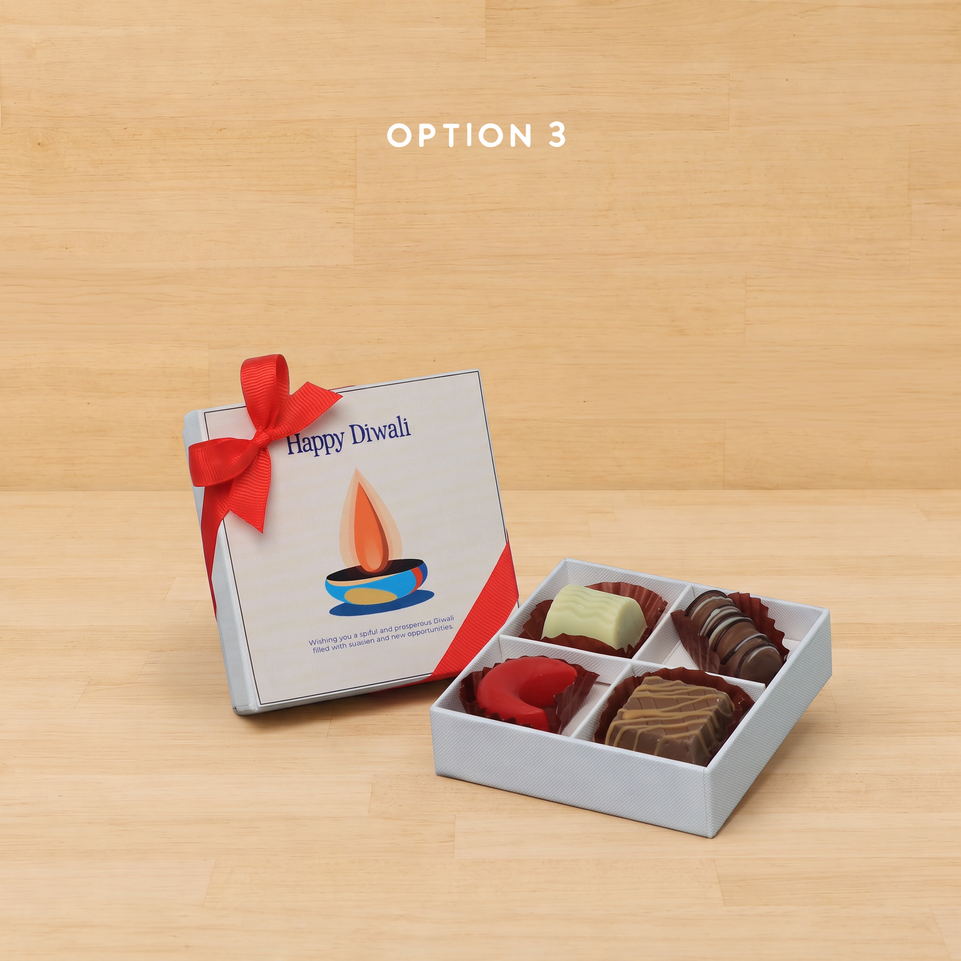 Set of 15 Happy diwali candle red designed premium chocolate 4P hard box