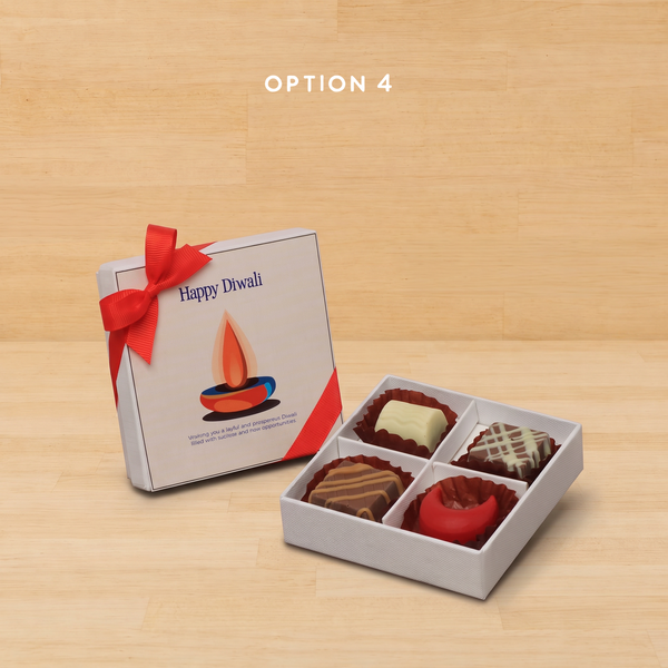 Set of 15 Happy diwali candle red designed premium chocolate 4P hard box