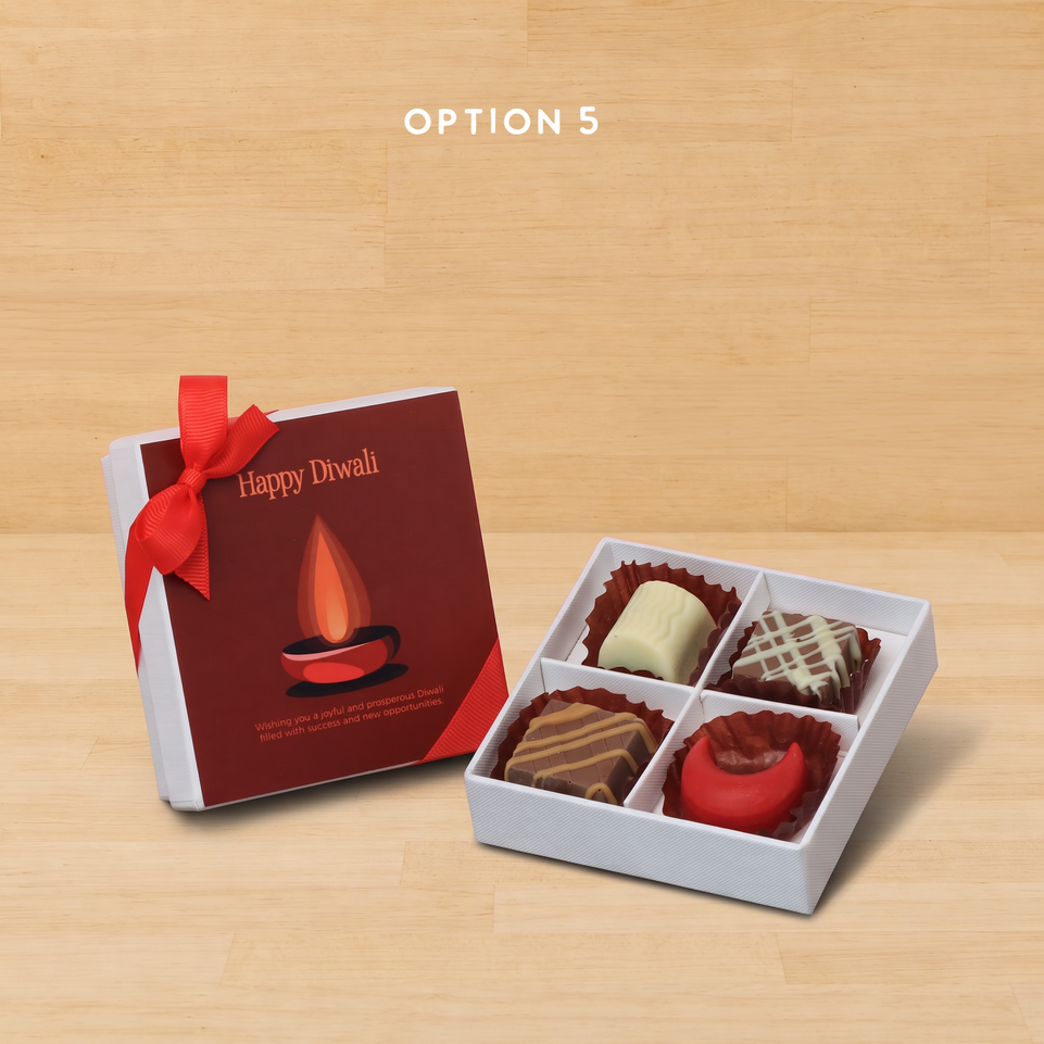 Set of 15 Happy diwali candle red designed premium chocolate 4P hard box