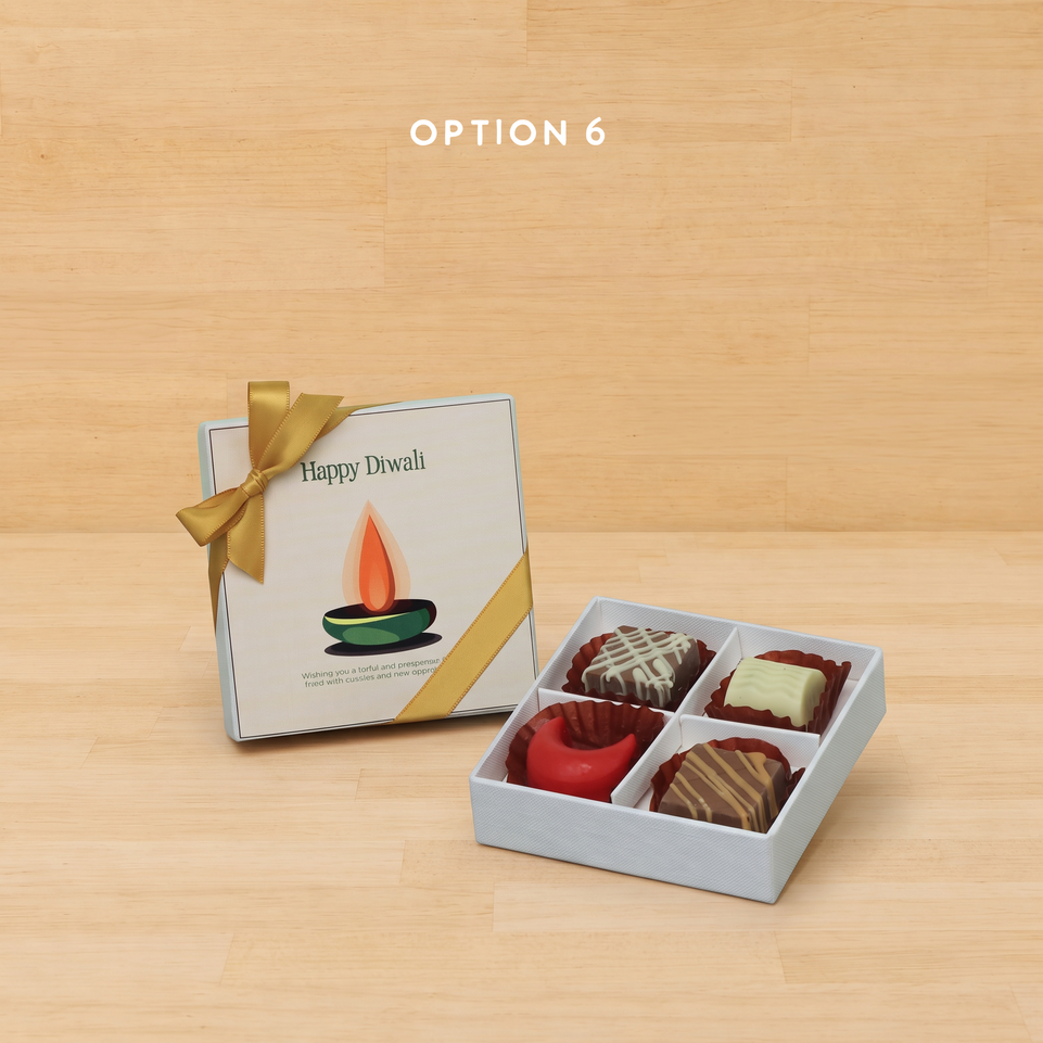 Set of 15 Happy diwali candle red designed premium chocolate 4P hard box