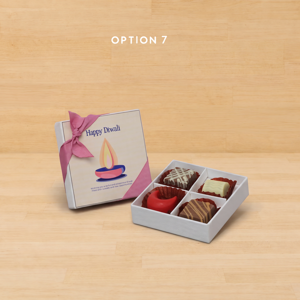 Set of 15 Happy diwali candle red designed premium chocolate 4P hard box