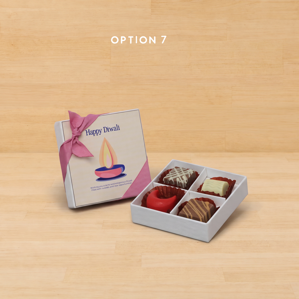 Set of 15 Happy diwali candle red designed premium chocolate 4P hard box
