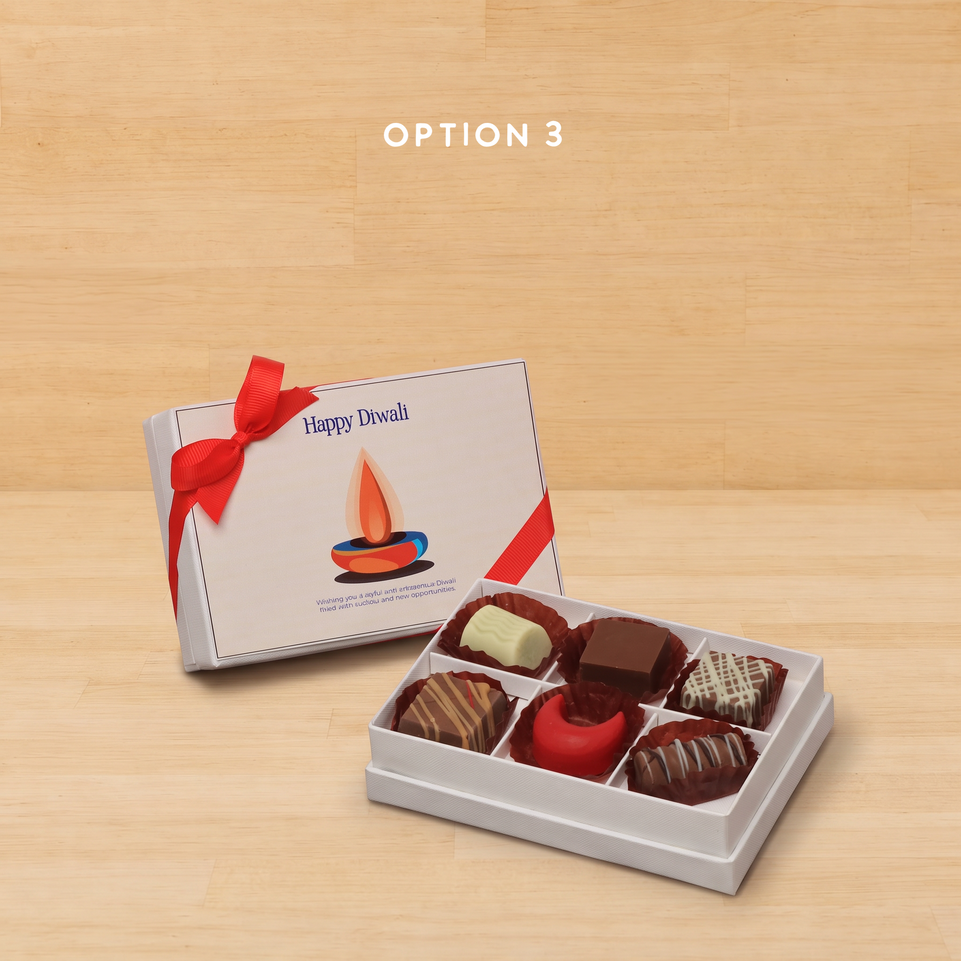 Set of 8 Happy Diwali Candle designed premium chocolate 6P hard box
