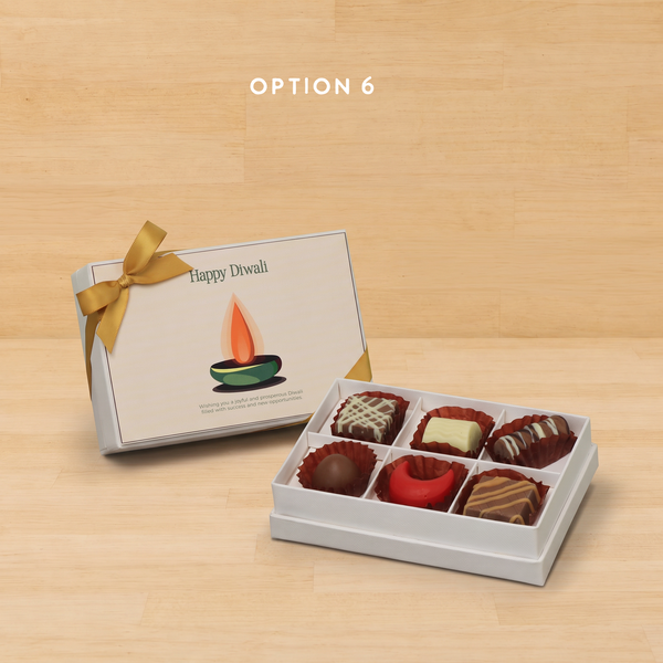 Set of 8 Happy Diwali Candle designed premium chocolate 6P hard box