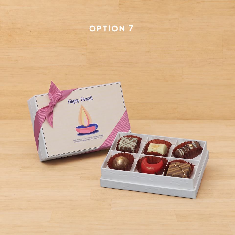 Set of 8 Happy Diwali Candle designed premium chocolate 6P hard box