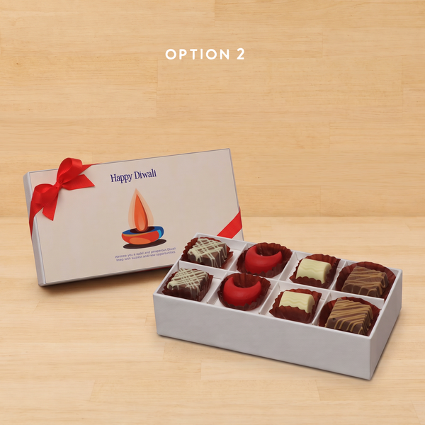 Set of 6 Happy diwali candle designed premium chocolate 8P hard box