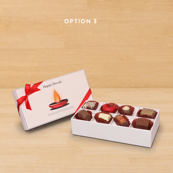 Set of 6 Happy diwali candle designed premium chocolate 8P hard box