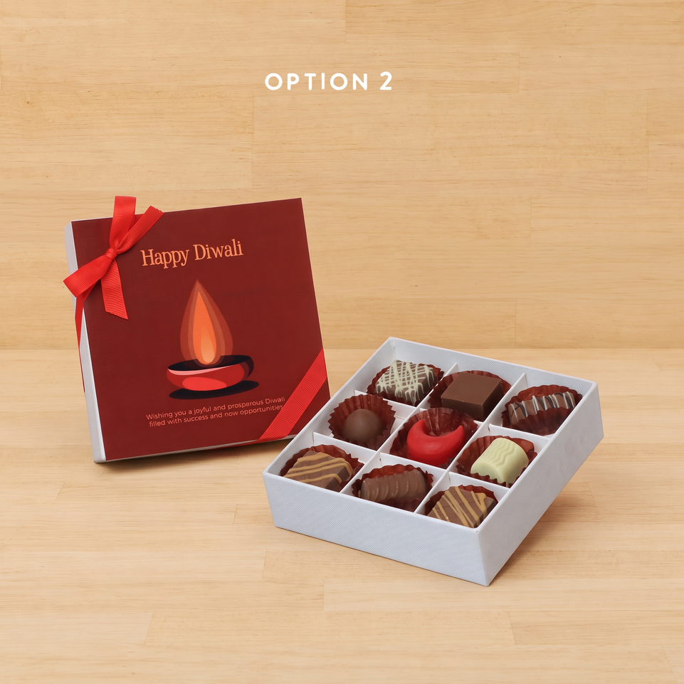Happy Diwali candle designed premium chocolate 9P hard box