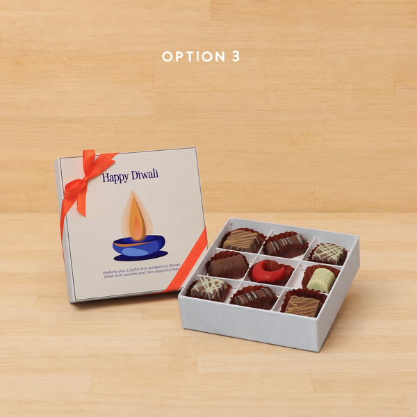 Happy Diwali candle designed premium chocolate 9P hard box