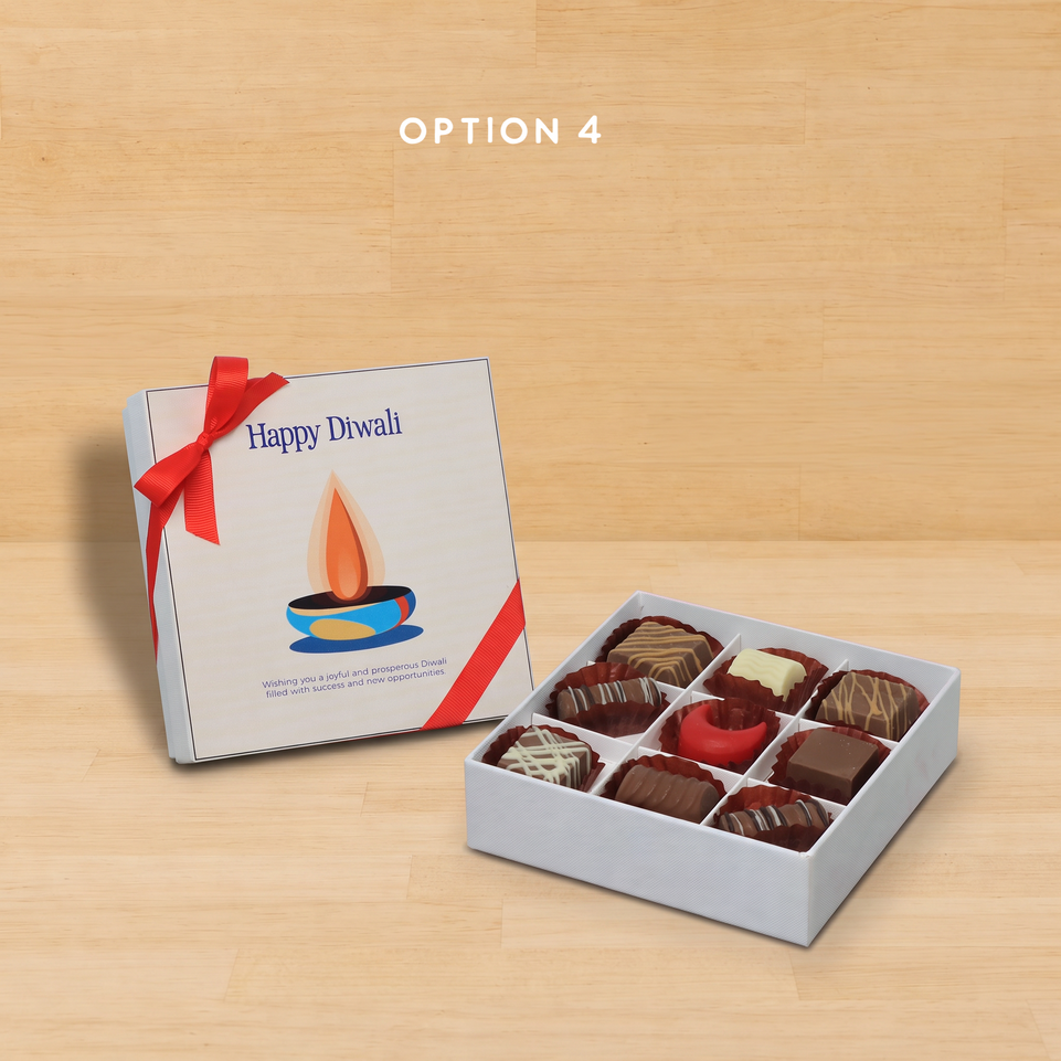 Happy Diwali candle designed premium chocolate 9P hard box