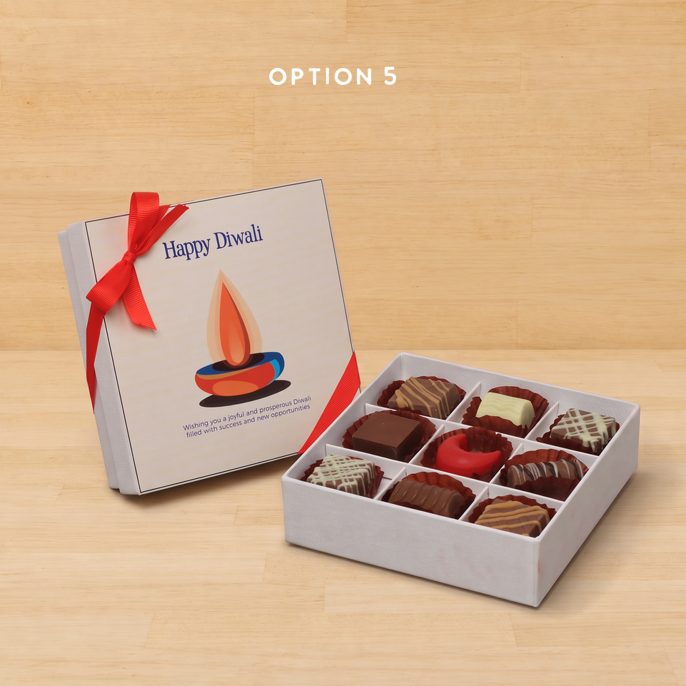 Happy Diwali candle designed premium chocolate 9P hard box
