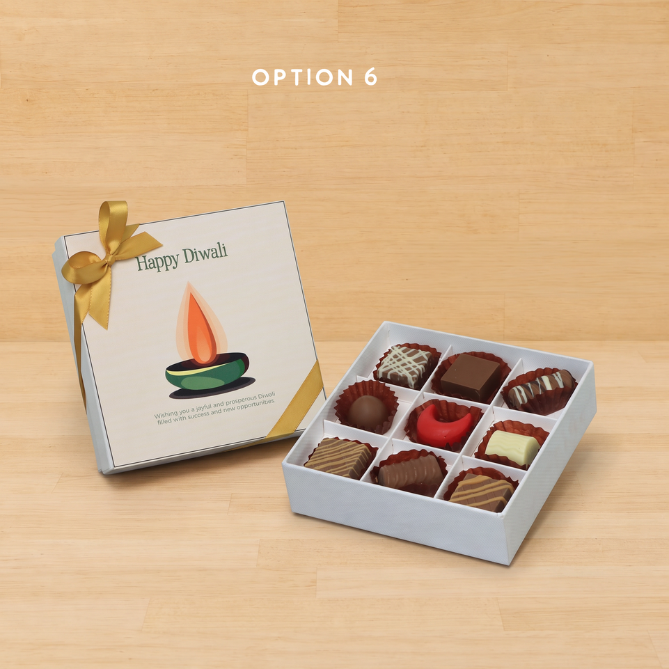 Happy Diwali candle designed premium chocolate 9P hard box