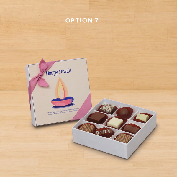 Happy Diwali candle designed premium chocolate 9P hard box