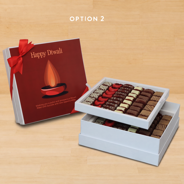 Happy diwali candle designed premium chocolate 2-layer hard box