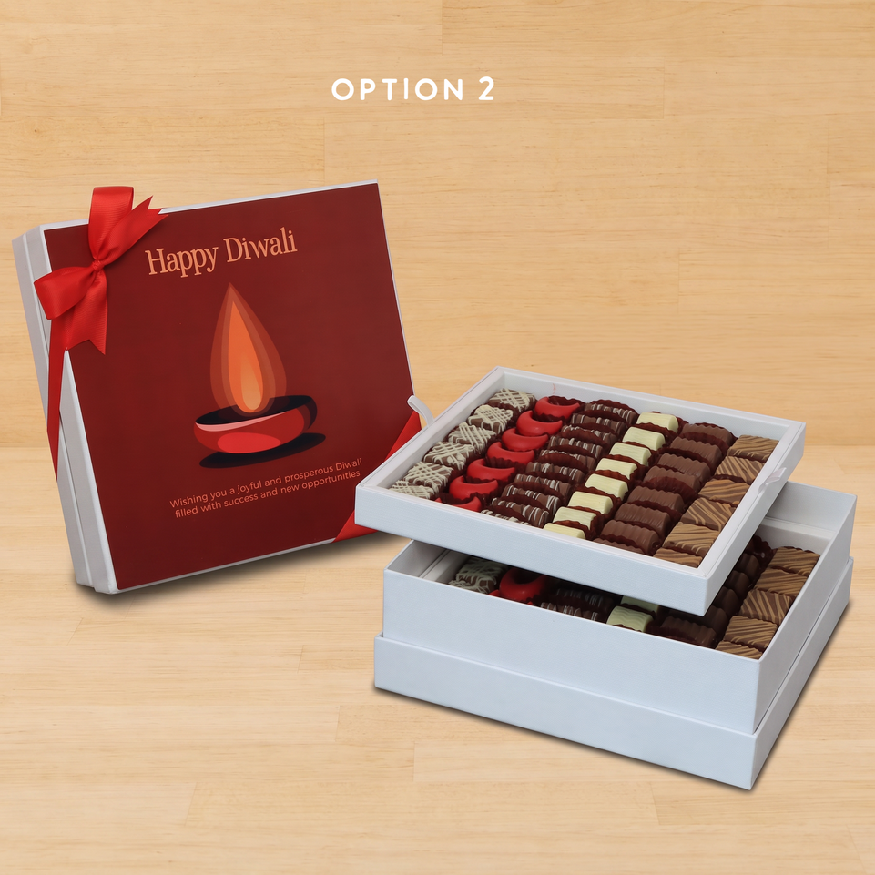 Happy diwali candle designed premium chocolate 2-layer hard box