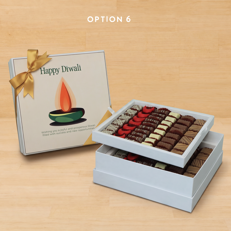 Happy diwali candle designed premium chocolate 2-layer hard box