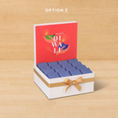 Happy diwali holding hands blue designed premium chocolate medium hamper