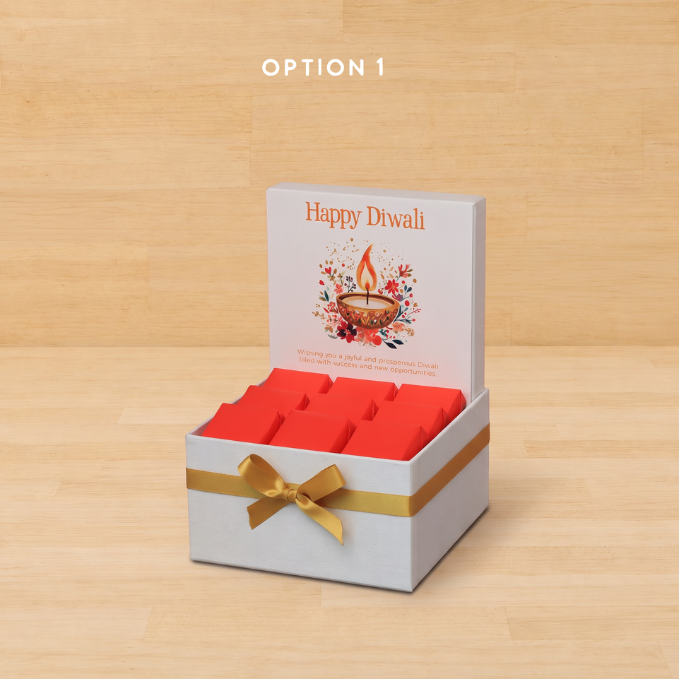 Happy diwali floral radiance designed premium chocolate small hamper