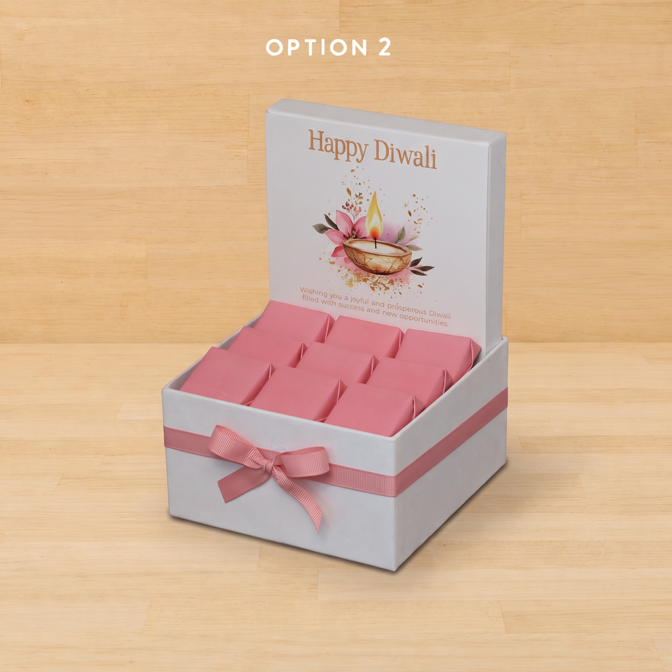 Happy diwali floral radiance designed premium chocolate small hamper
