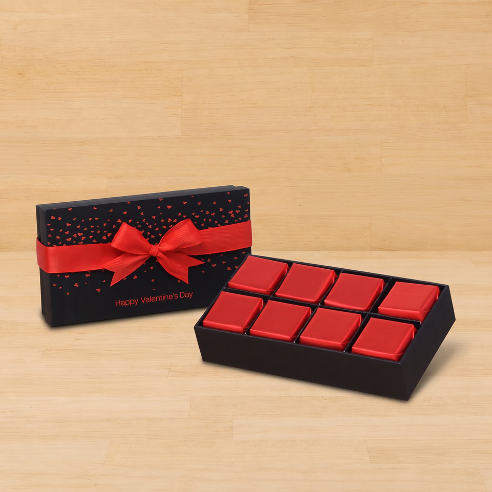 Happy Valentine's Day tiny hearts designed 8P premium chocolate gift box