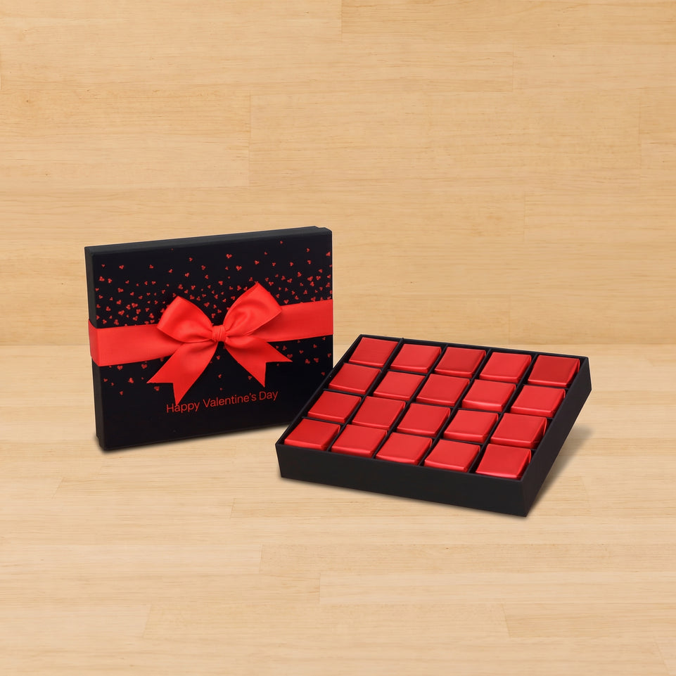 Happy Valentine's Day tiny hearts designed 20P premium chocolate gift box