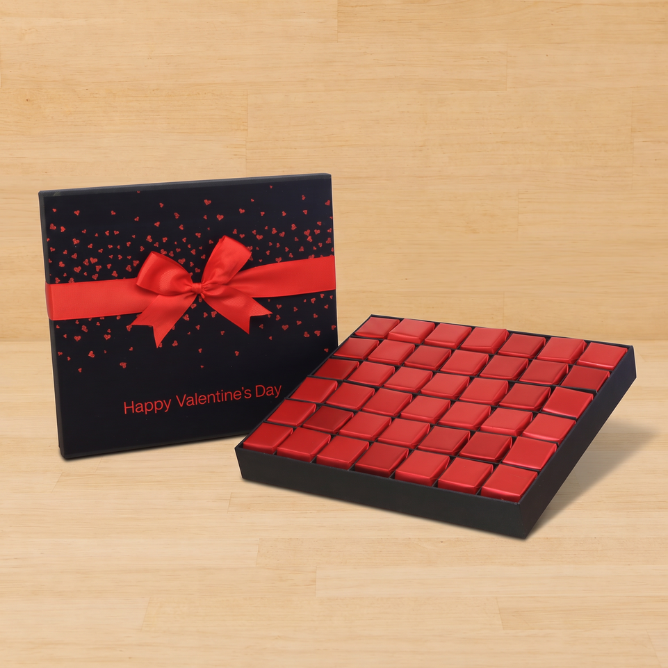 Happy Valentine's Day tiny hearts designed 42P premium chocolate gift box